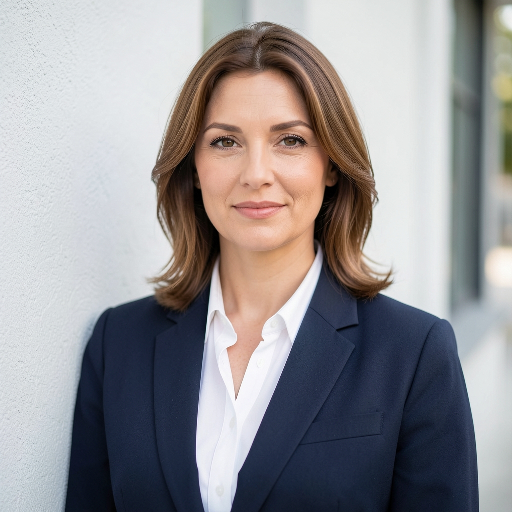 Maja Đurović — главна уредница Trelva редакције, жена средних тридесетих у формалном оделу, фотографисана испред белог зида